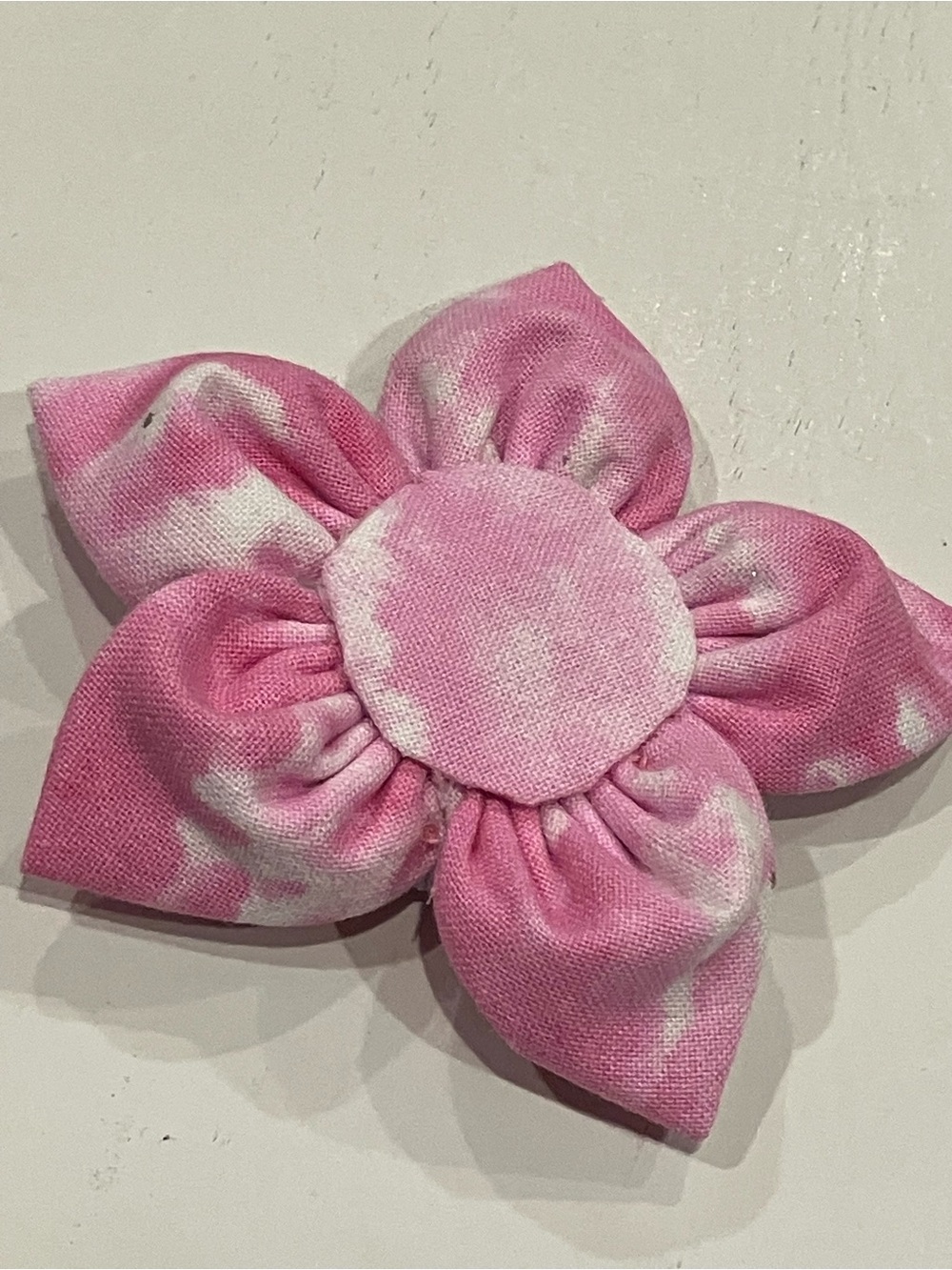 Pet Collar Flower in Pink Tie Dye